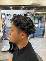 ヘアーサロンサトウ メンズ波巻きスパイラルスタイル ＃平井＃理容室＃バーバー