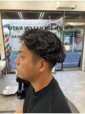メンズ波巻きスパイラルスタイル #平井#理容室#バーバー
