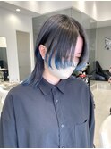 【iLi×SAKI】ウルフカット/裾カラー/ブルーカラー