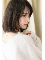 カバーヘア ブリス 上尾西口店(COVER HAIR bliss)&nbsp;シースルーバングアッシュブラック大人ボブY上尾20代30代40代