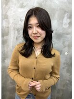 エトネ ヘアーサロン 仙台駅前(eTONe hair salon)&nbsp;semi-long【外巻きセミロング×センターパート】