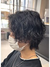 ◆ウェーブ状のくっきりカール◆波巻きパーマ