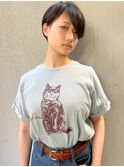 【morio】刈り上げショート　黒髪　アシンメトリー♪