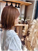 ミディアム×オレンジブラウン