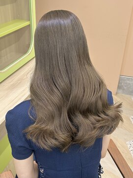 イオエ 西梅田(ioe) ブリーチなしカラー/髪質改善/ミルクティーベージュ/小顔ヘア