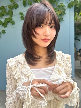 イヴォーク トーキョー(EVOKE TOKYO) 髪質改善ミディアムレイヤー艶髪カラー顔まわりレイヤー