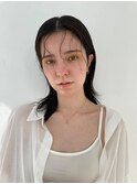 透明感！シースルー×セミロング