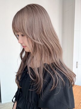 シオン(shion) オリーブカラー透明感カラー秋色ウルフレイヤーロング_ba531381
