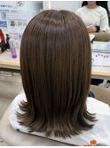ブラウンベージュ/ブラウンカラー/顔まわりカット/平塚