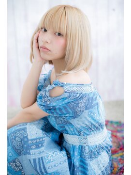 ミック ヘアアンドメイク アップ 駒込店(miq Hair&Make up) スパイシー&キュート★ハイトーンミディ