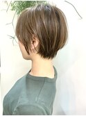 【mee.】ハセガワヒトシ シルキーベージュ/斜めバンク/ショート