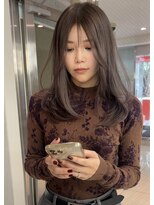 サイン 表参道(SIGN)&nbsp;イヤリングカラーレイヤーカットツヤ髪グレージュブルージュ