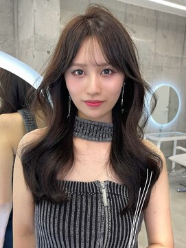 アイシー 表参道(ICY) 韓国ヘア 2wayバング 顔まわりカットNo.1 レイヤー グレージュ