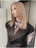 イメチェン/ホワイトブロンド/外ハネボブ/美髪/梅田
