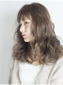 ◎ナチュラルロング◎無造作パーマヘア/ラベンダーミルクティー