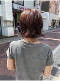 オレンジ×パーマ