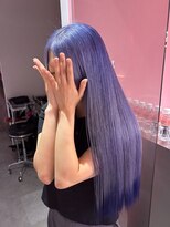 ダズリングディア(Dazzling Deer)&nbsp;パープル／ロング／ストレート／裾カラー／デザインカラー