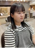 ワイドバング×グレージュ