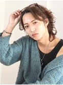 【メンズロング】メンズミディアムスパイラルセンターパート