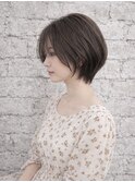 韓国風レイヤー/外ハネくびれ/ミディアムレイヤー/ぱっつん前髪