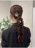 ヘアセット/お呼ばれヘア/編みおろし