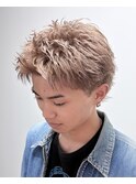 広島メンズ/スパイキーショート/ミルクティーベージュ