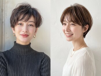 グルス(GruS)の写真/もう暗い白髪染めには戻らない!白髪を活かす透明感カラー × 上品ショートで、一歩先のおしゃれ髪へ♪