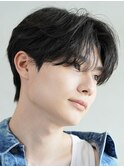 大分ニュアンスパーマメンズカットセンターパートツーブロック