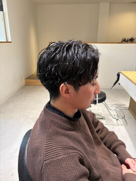 ラポール 蟹江(RAPPORT) 【骨格補正】波巻きパーマの無造作マッシュで朝ラクヘア