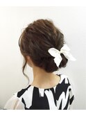 おりぼんシニヨン　ヘアセット