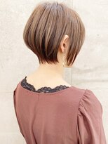 厚めバングマニッシュショートボブアッシュブラウンスリーク