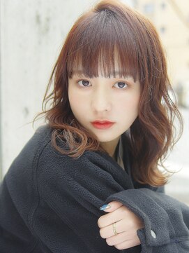 シエル 紙屋町店(CIEL) パッツン×オレンジベージュ