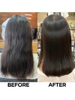 モーブ(MAUVE)&nbsp;髪質改善【美髪矯正】ビフォー・アフター