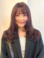 パーク 福岡天神西通り店(parc)&nbsp;透明感カラー　ピンクアッシュ　顔周りレイヤーカット　韓国ヘア