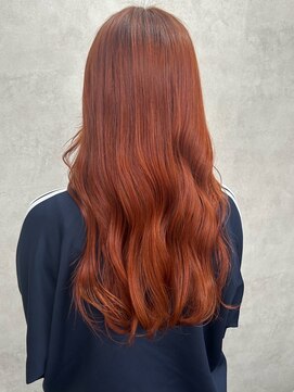 ルノン シェリー(LUNON cheliy) オレンジカラー/韓国巻き/ロング/ブリーチカラー