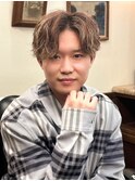 ナチュラルパーマセンターパート