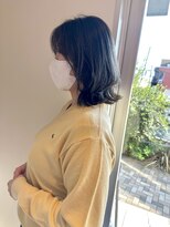 リノア 鵠沼海岸(LINOA)&nbsp;デザインカラー/レイヤーカット/ウェットヘア/オリーブベージュ