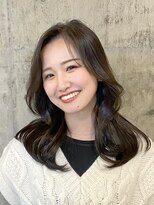 ハーフアンドハーフ(HALF and HALF)&nbsp;ほうじ茶カラー/レイヤーカット/オリーブグレージュ