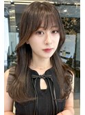 韓国風スタイルハイレイヤー×透明感艶カラーことりベージュ