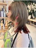 ウルフカット顔まわりレイヤー裾カラー　☆高野