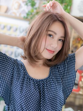 カバーヘア ブリス 上尾西口店(COVER HAIR bliss) 外国人風マロンベージュ前下がりボブディh4上尾20代30代40代