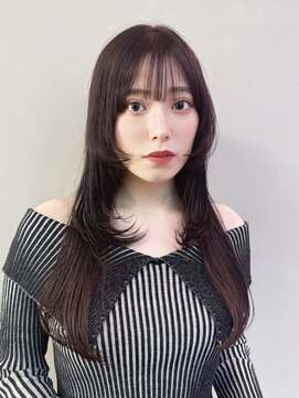 アルバム 銀座(ALBUM GINZA) 顔周りレイヤーロング韓国ヘアおくれ毛_F30837