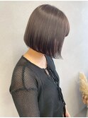 ぷつっとボブ透明感カラーアッシュブラウン＊艶髪ワンカール