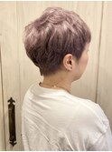 くすみピンクのショート/グランマッシュ