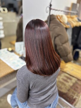リラクオーレ 三宮 元町(LIRA CUORE) 赤みブラウン×髪質改善縮毛矯正