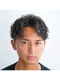 ツイストスパイラルパーマ アップバングショート 鹿児島メンズ