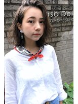 リマ(RIMA)&nbsp;【RIMA】 外国人風☆耳かけ質感ミディアム×グレージュAsh