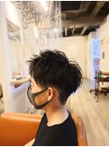 耳出しメンズツーブロックマッシュ/亀戸