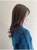 ゆる巻き　インナーカラー