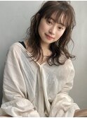 グレージュ　/ パーマ風スタイリング